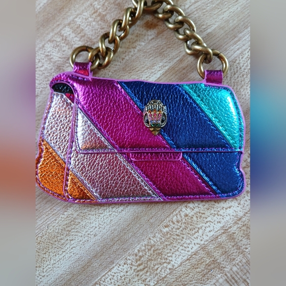 Kurt Geiger NWT/NIB Rainbow Metallic Kensington Bag Charm/Keychain - Picture 5 of 6